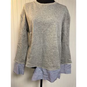 EVIDNT Los Angeles Women's Gray Striped Long Sleeve Sweatshirt‎ Size S